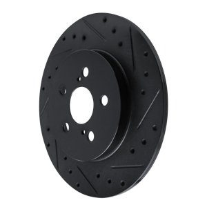 Lexus CT200H Brake Rotor (1) - Rear Right - R1 Concepts - Drilled & Slotted - Black - `11-`17